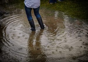 Schmutzwasserpumpe für Überschwemmung im Garten